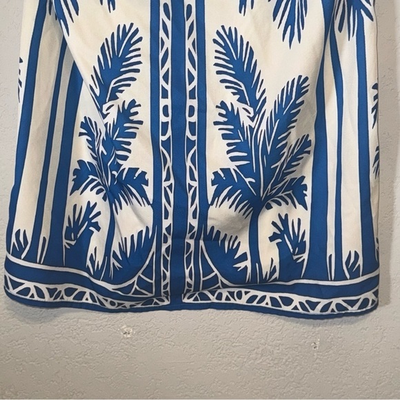 Tropical Blue Palm Tree Print Mini Dress - Picture 5 of 10